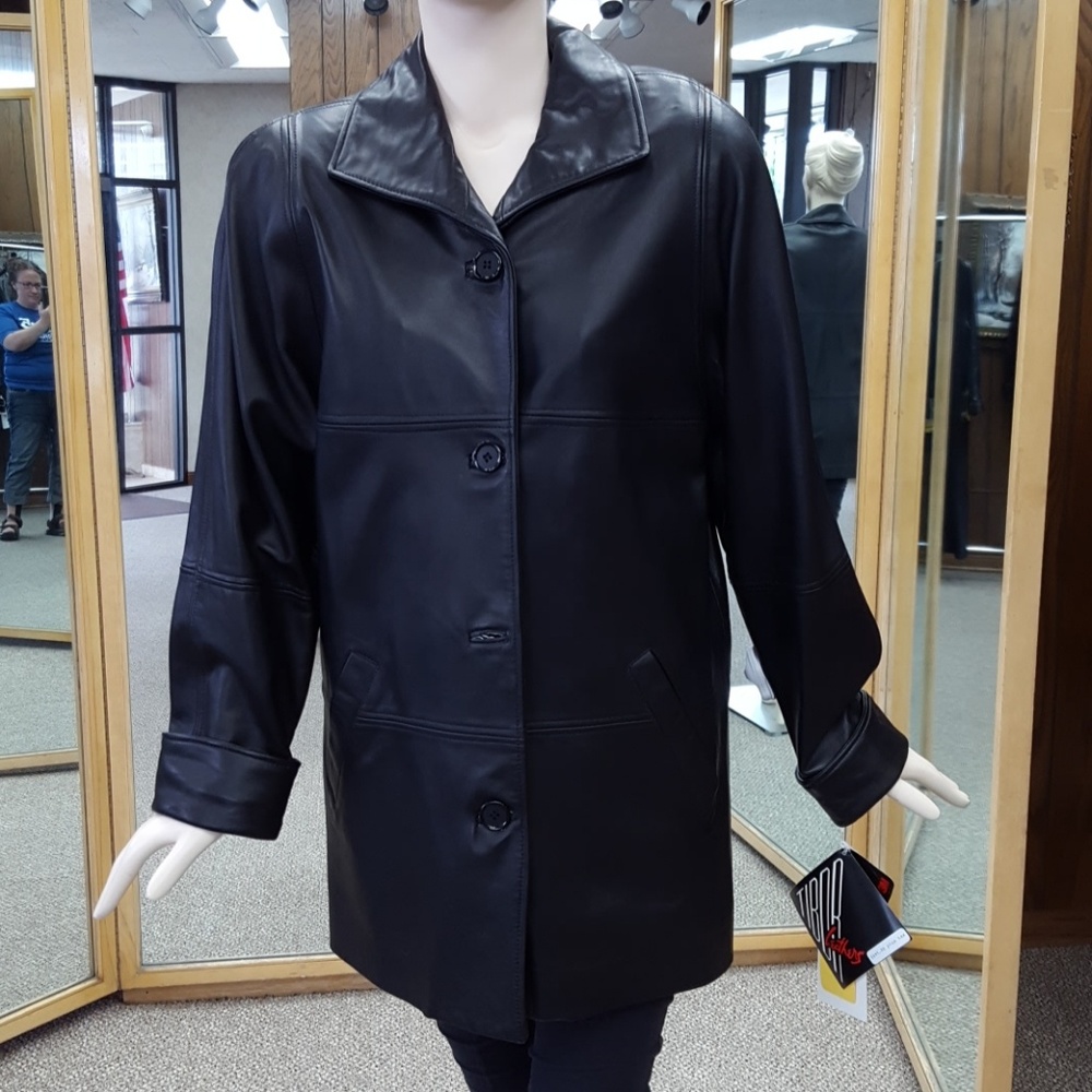 Tibor Black 34″ Genuine Lamb Leather Jacket